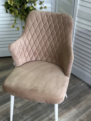 Стул HERMAN 360 град. БЕЖЕВЫЙ #5, велюр / белый каркас М-City в Елабуге - elabuga.ok-mebel.com | фото 5