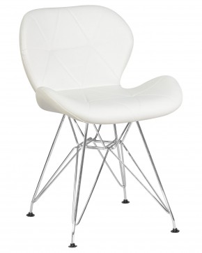 Стул обеденный DOBRIN BUTTERFLY CHROME, ножки хром, цвет белый в Елабуге - elabuga.ok-mebel.com | фото