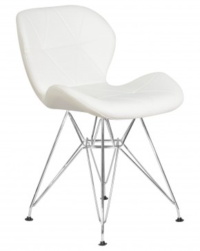 Стул обеденный DOBRIN BUTTERFLY CHROME, ножки хром, цвет белый в Елабуге - elabuga.ok-mebel.com | фото 2