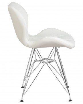 Стул обеденный DOBRIN BUTTERFLY CHROME, ножки хром, цвет белый в Елабуге - elabuga.ok-mebel.com | фото 3