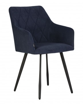Стул обеденный DOBRIN ROBY, ЭМАЛЬ ЧЕРНЫЙ МУАР велюр Catania Dark Blue в Елабуге - elabuga.ok-mebel.com | фото