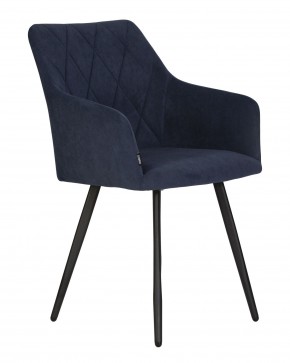 Стул обеденный DOBRIN ROBY, ЭМАЛЬ ЧЕРНЫЙ МУАР велюр Catania Dark Blue в Елабуге - elabuga.ok-mebel.com | фото 2