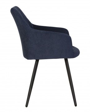 Стул обеденный DOBRIN ROBY, ЭМАЛЬ ЧЕРНЫЙ МУАР велюр Catania Dark Blue в Елабуге - elabuga.ok-mebel.com | фото 3