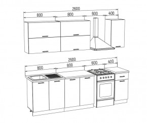 ТЕХНО-3 Кухонный гарнитур 2,0 м Компоновка №2 в Елабуге - elabuga.ok-mebel.com | фото 2