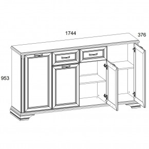 Тумба 4D1S, MONAKO, цвет Сосна винтаж/дуб анкона в Елабуге - elabuga.ok-mebel.com | фото 2