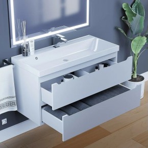 Тумба под раковину Uperwood Tanos 100 см, подвесная, белая матовая в Елабуге - elabuga.ok-mebel.com | фото 9