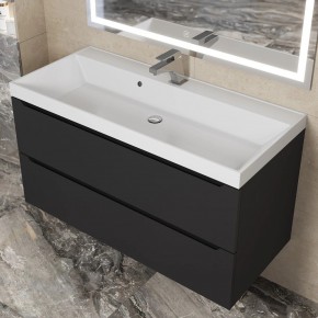 Тумба под раковину Uperwood Tanos 100 см, подвесная, черная матовая в Елабуге - elabuga.ok-mebel.com | фото