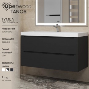 Тумба под раковину Uperwood Tanos 100 см, подвесная, черная матовая в Елабуге - elabuga.ok-mebel.com | фото 3