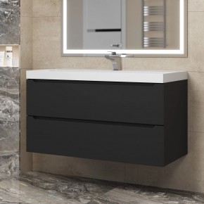 Тумба под раковину Uperwood Tanos 100 см, подвесная, черная матовая в Елабуге - elabuga.ok-mebel.com | фото 8