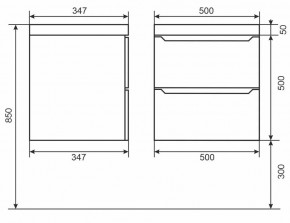 Тумба под раковину Uperwood Tanos 50 см, подвесная, черная матовая в Елабуге - elabuga.ok-mebel.com | фото 3