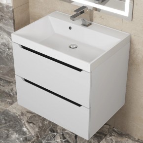 Тумба под раковину Uperwood Tanos 60 см, подвесная, белая/графит в Елабуге - elabuga.ok-mebel.com | фото 10