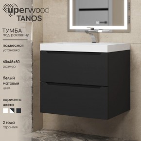 Тумба под раковину Uperwood Tanos 60 см, подвесная, черная матовая в Елабуге - elabuga.ok-mebel.com | фото 3