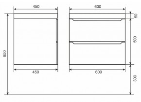 Тумба под раковину Uperwood Tanos 60 см, подвесная, черная матовая в Елабуге - elabuga.ok-mebel.com | фото 6