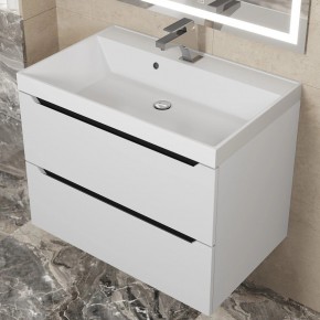 Тумба под раковину Uperwood Tanos 70 см, подвесная, белая/графит в Елабуге - elabuga.ok-mebel.com | фото 9