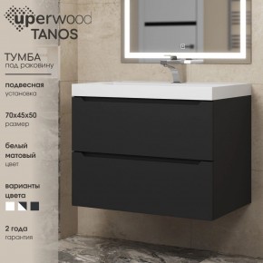 Тумба под раковину Uperwood Tanos 70 см, подвесная, черная матовая в Елабуге - elabuga.ok-mebel.com | фото 3