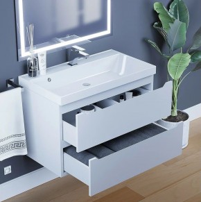 Тумба под раковину Uperwood Tanos 80 см, подвесная, белая матовая в Елабуге - elabuga.ok-mebel.com | фото 2