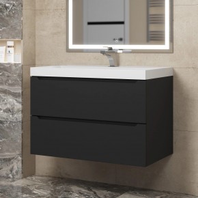 Тумба под раковину Uperwood Tanos 80 см, подвесная, черная матовая в Елабуге - elabuga.ok-mebel.com | фото