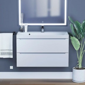 Тумба под раковину Uperwood Tanos 90 см, подвесная, белая матовая в Елабуге - elabuga.ok-mebel.com | фото