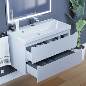 Тумба под раковину Uperwood Tanos 90 см, подвесная, белая матовая в Елабуге - elabuga.ok-mebel.com | фото 4