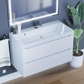 Тумба под раковину Uperwood Tanos 90 см, подвесная, белая матовая в Елабуге - elabuga.ok-mebel.com | фото 5