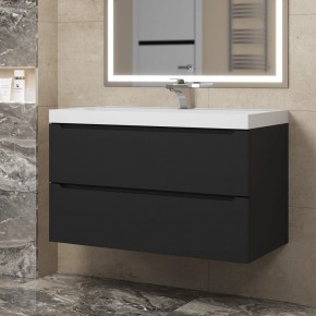 Тумба под раковину Uperwood Tanos 90 см, подвесная, черная матовая в Елабуге - elabuga.ok-mebel.com | фото