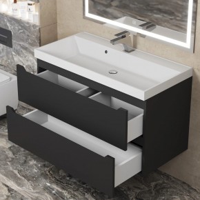 Тумба под раковину Uperwood Tanos 90 см, подвесная, черная матовая в Елабуге - elabuga.ok-mebel.com | фото 10