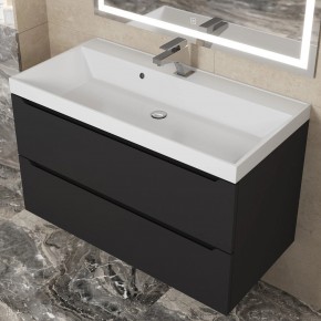 Тумба под раковину Uperwood Tanos 90 см, подвесная, черная матовая в Елабуге - elabuga.ok-mebel.com | фото 11