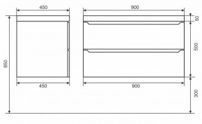 Тумба под раковину Uperwood Tanos 90 см, подвесная, черная матовая в Елабуге - elabuga.ok-mebel.com | фото 6
