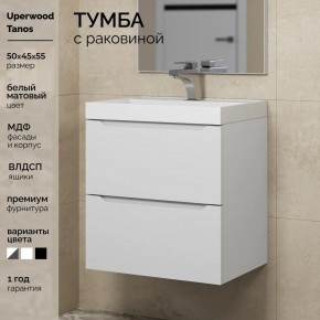 Тумба с раковиной Uperwood Tanos 50 см, подвесная, белая матовая в Елабуге - elabuga.ok-mebel.com | фото 5