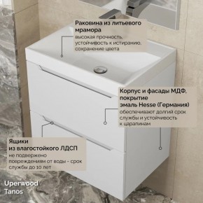 Тумба с раковиной Uperwood Tanos 50 см, подвесная, белая матовая в Елабуге - elabuga.ok-mebel.com | фото 6