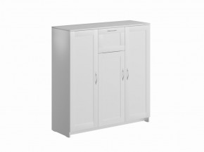 Тумба СИРИУС трехдверная с одним ящиком, цвет белый в Елабуге - elabuga.ok-mebel.com | фото