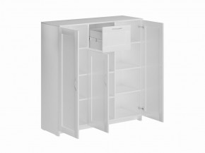 Тумба СИРИУС трехдверная с одним ящиком, цвет белый в Елабуге - elabuga.ok-mebel.com | фото 2