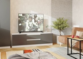 Тумба ТВ большая Парус (Белый/Графит) в Елабуге - elabuga.ok-mebel.com | фото 2