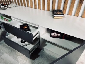 Тумба ТВ большая Парус (Белый/Графит) в Елабуге - elabuga.ok-mebel.com | фото 3