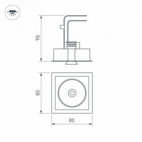 Встраиваемый светильник Arlight CL-SIMPLE-S80x80-9W Warm3000 (BK, 45 deg) 028149 в Елабуге - elabuga.ok-mebel.com | фото 9