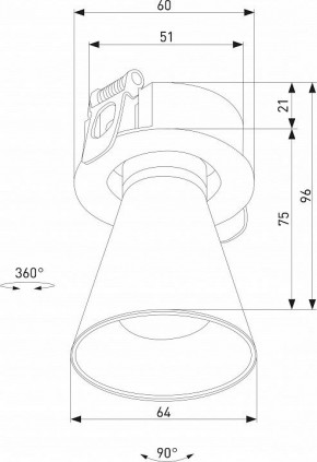 Встраиваемый светильник Elektrostandard Bell 25097/LED 8W 3000K черный в Елабуге - elabuga.ok-mebel.com | фото 5