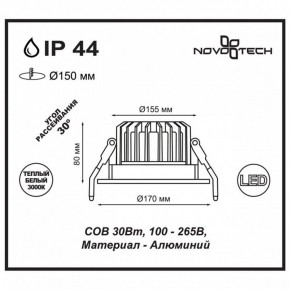 Встраиваемый светильник Novotech Drum 357604 в Елабуге - elabuga.ok-mebel.com | фото 3